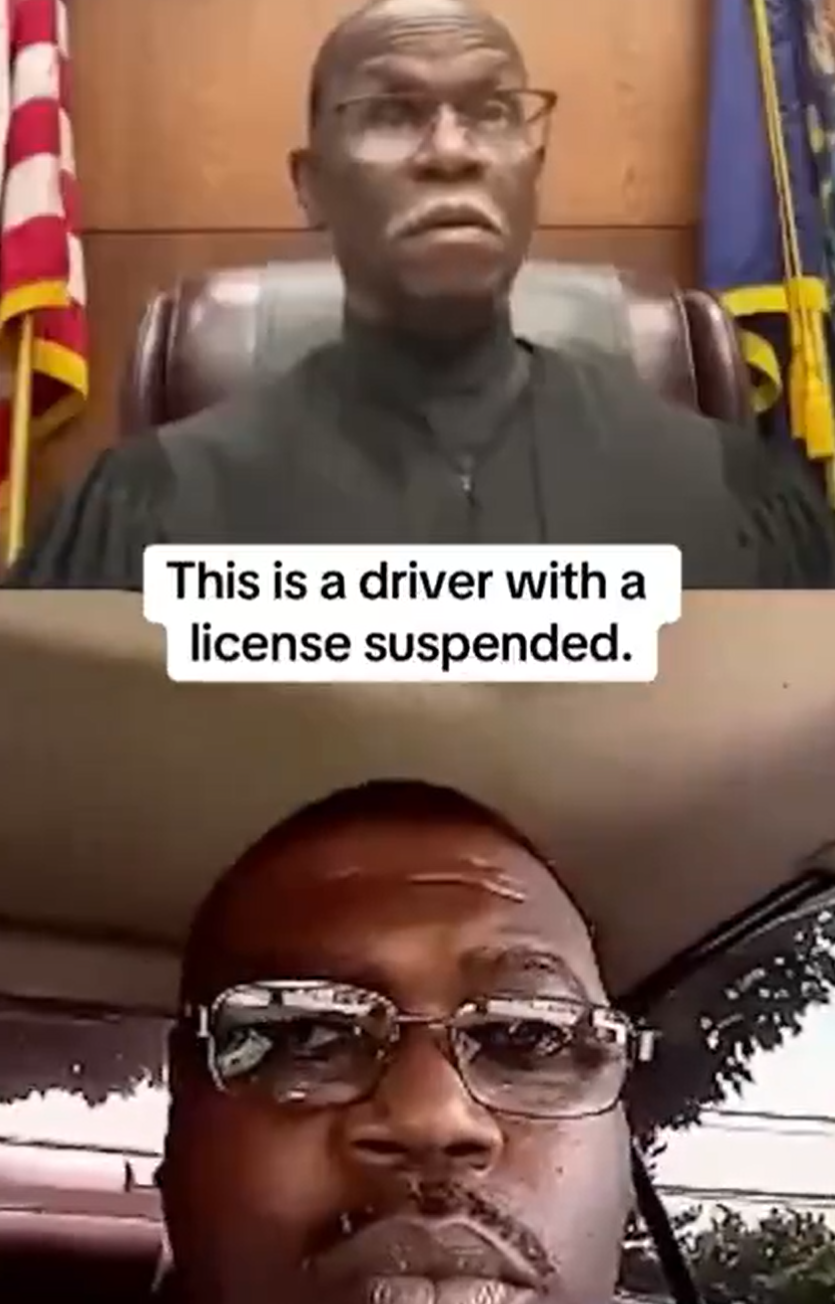 法官辛普森大感吃驚,問「哈里斯先生,你在開車嗎?」,哈里斯直認不諱,還聲稱自己正駛向醫生辦公室,馬上就停車。