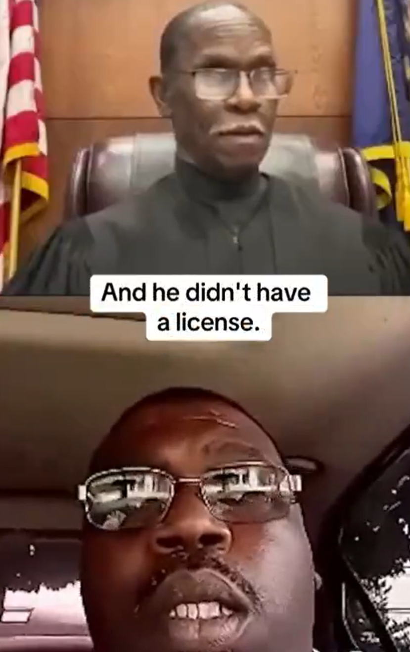 法官辛普森大感吃驚,問「哈里斯先生,你在開車嗎?」,哈里斯直認不諱,還聲稱自己正駛向醫生辦公室,馬上就停車。