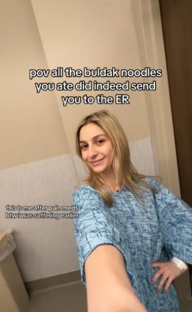 Lucy說,一開始她感到嚴重的背痛,甚至出現了難以忍受的痙攣。(TikTok)