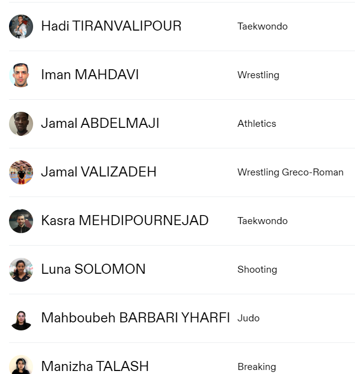 巴黎奧運|難民代表團36名運動員來自11國家或地區。(奧委會截圖)