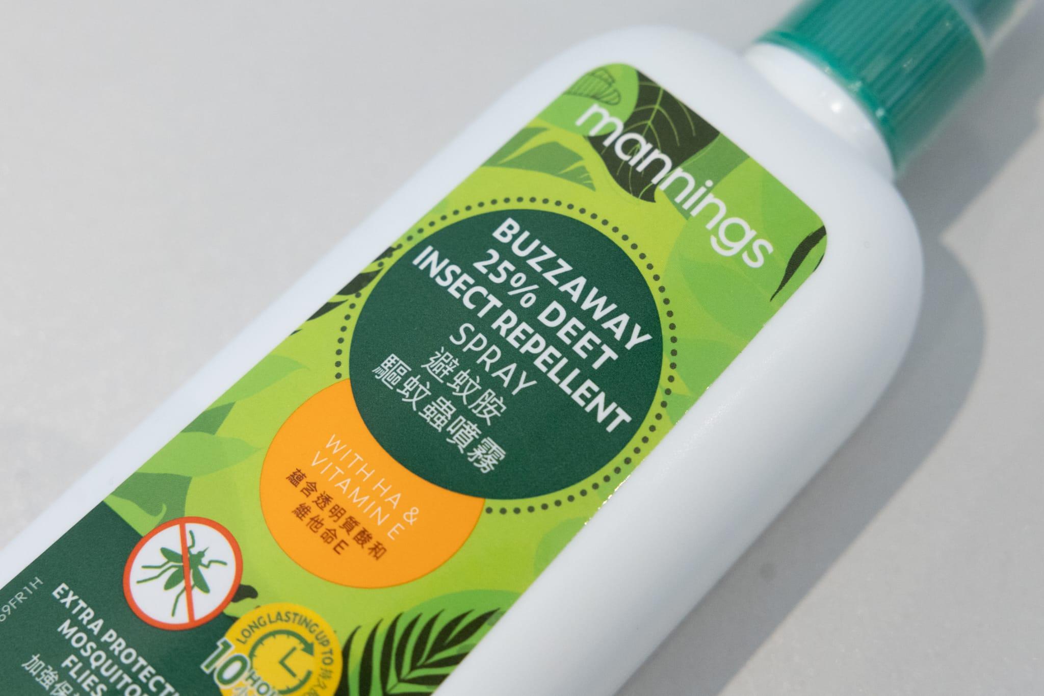 聲稱產地來自內地的萬寧避蚊胺驅蚊蟲噴霧,在測試中性價比最高。(蘇文傑攝)
