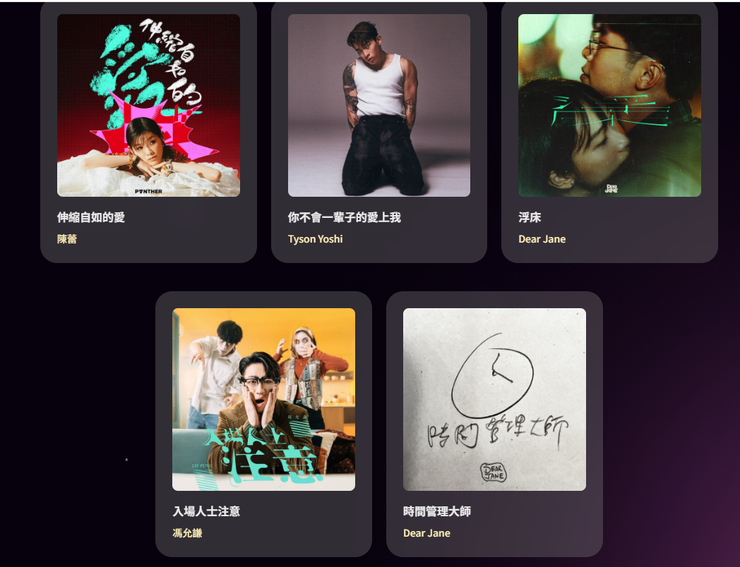 《CHILL CLUB 推介榜》搖滾歌曲五強,伸縮自如的愛、你不會一輩子的愛上我、浮床、入場人士注意、時間管理大師