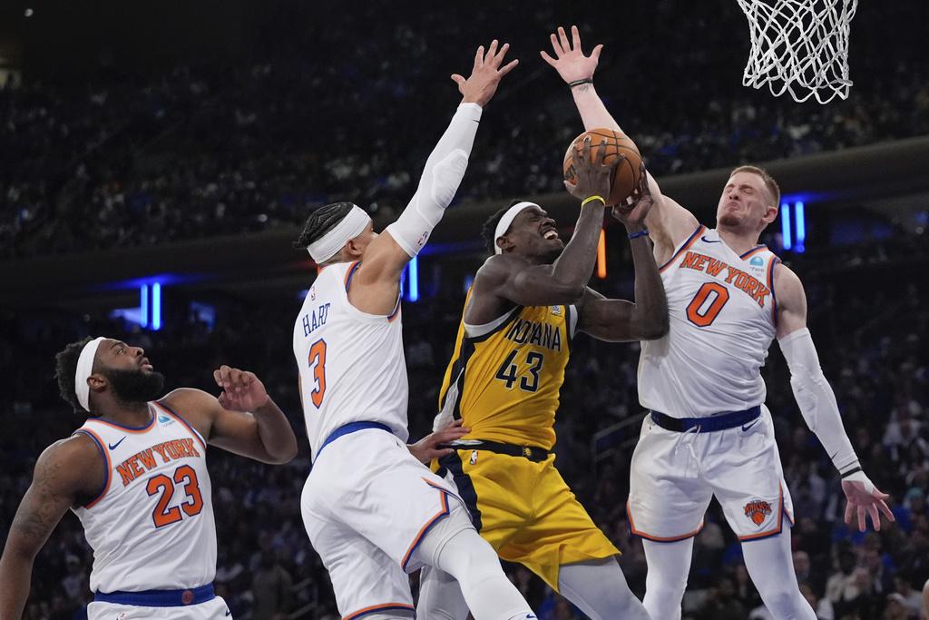 紐約人以121:117擊敗溜馬領先場數1:0。(美聯社)