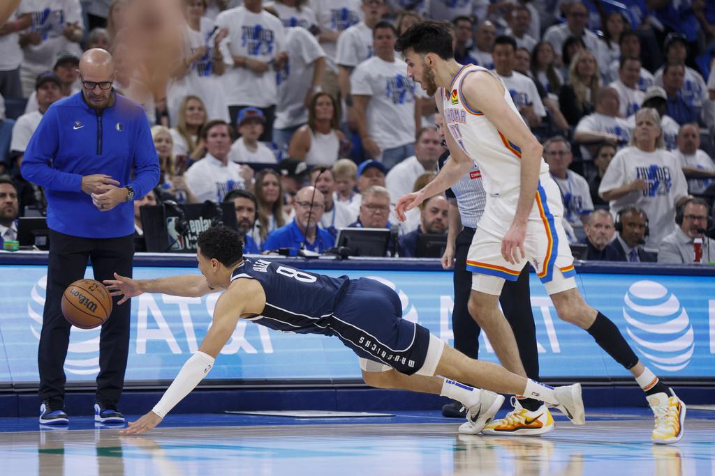 雷霆以117:95擊敗獨行俠,場數領先1:0。(美聯社)