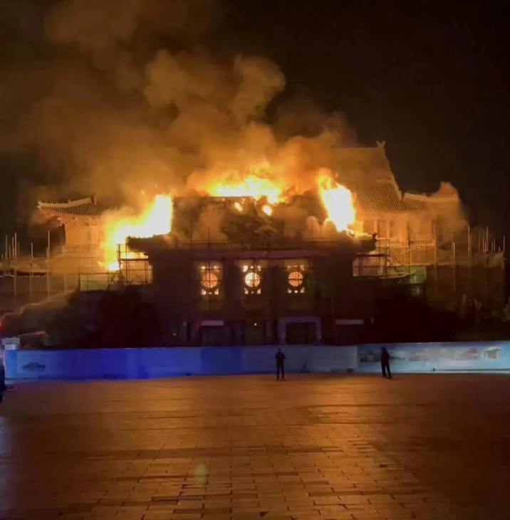 河南大學明倫校區大禮堂失火(影片截圖)