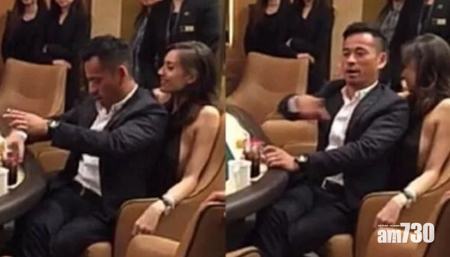 周焯華曾被拍得坐在混血女模Mandy Lieu的大腿上賭錢。(資料圖片)