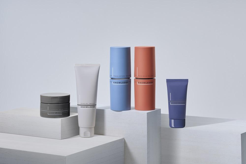 KNOWLEDGE五種皮膚護理產品:深層潔面霜、濃密泡潔面膏、高滲透爽膚水、高滲透保濕乳液及防曬精華乳。