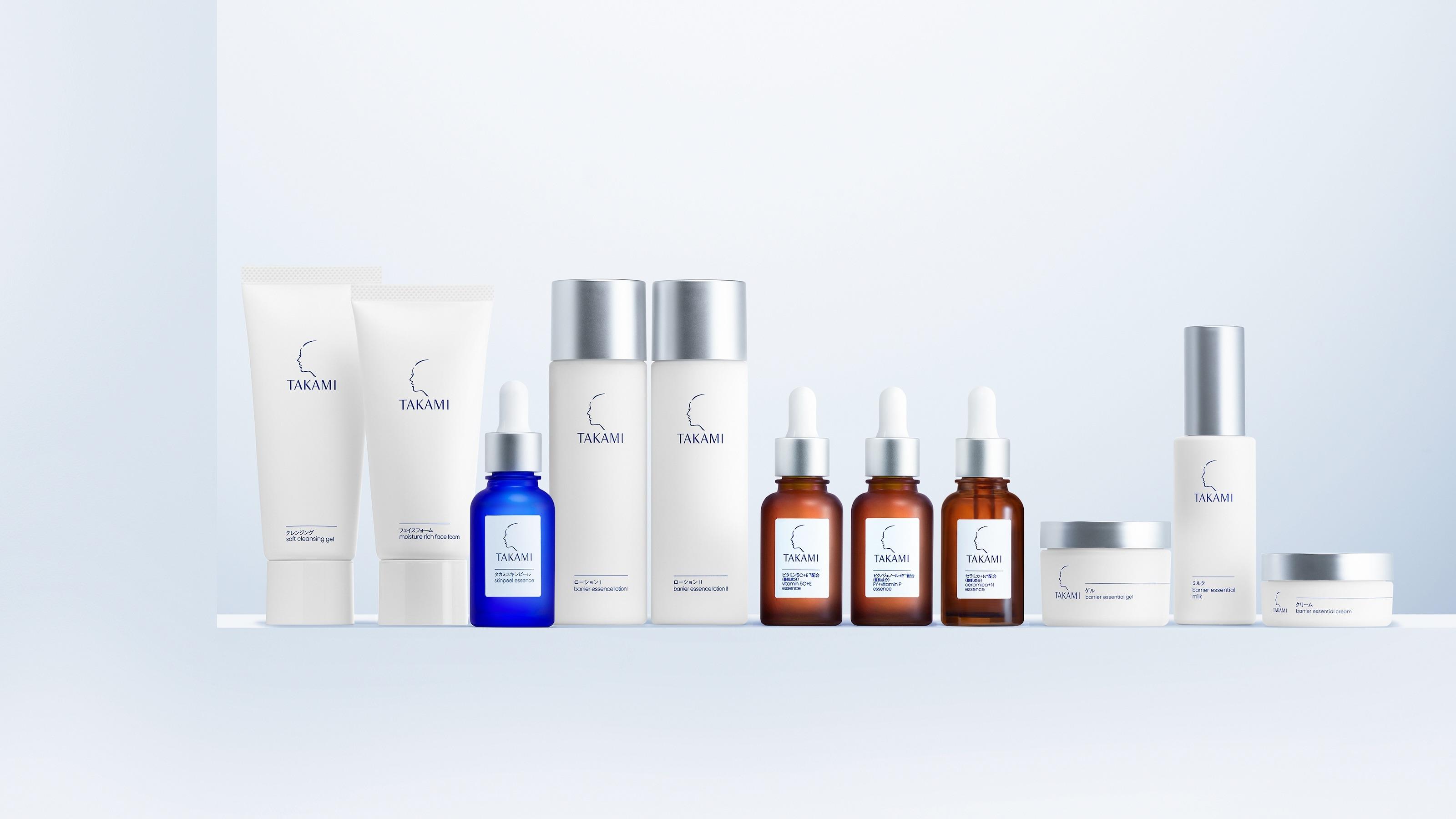 TAKAMI除了王牌的「角質護養精華」外,亦有推出洗面及身體乳霜等產品。