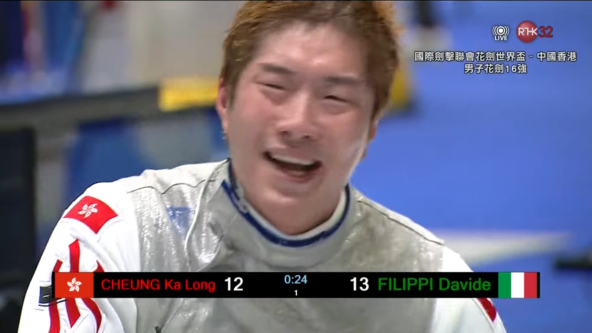 張家朗失晉升資格,一度跪地痛哭。