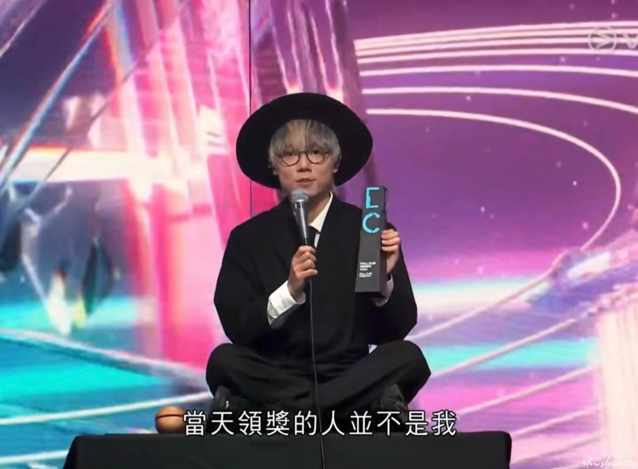 林家謙為Chill Club節目錄影,並發表獲「年度唱作歌手獎」的得獎感言。