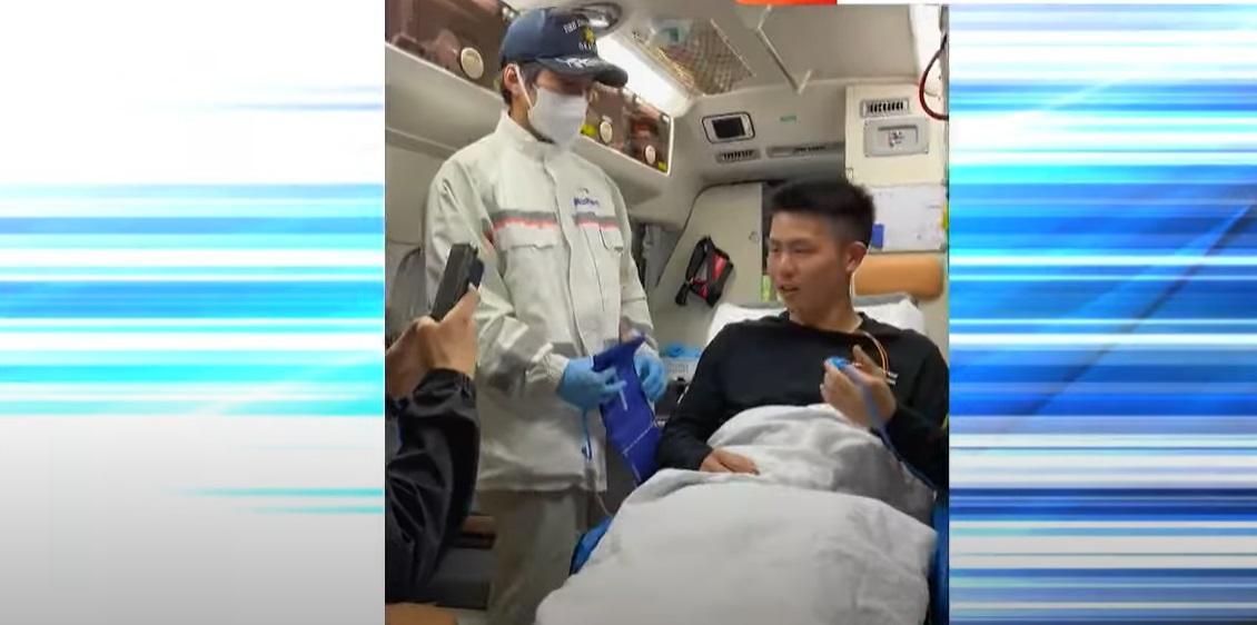 岡山消防局隊員做救護車打卡案件重演。(互聯網)