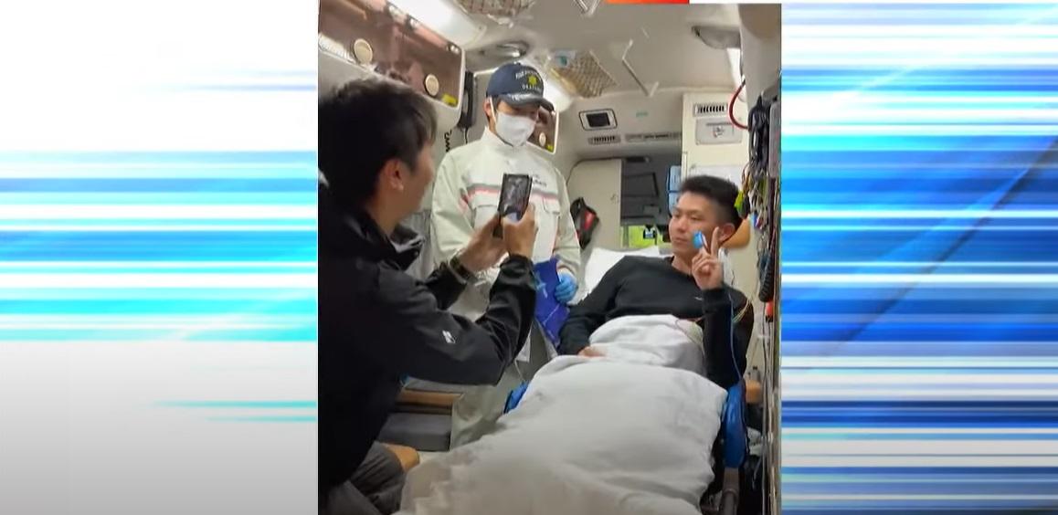 岡山消防局隊員做救護車打卡案件重演。(互聯網)