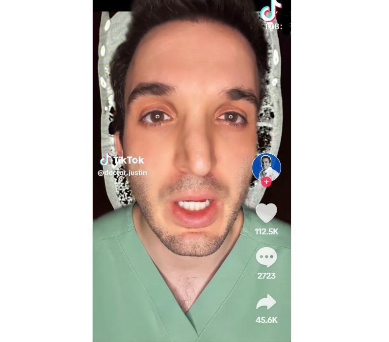 醫生沙法在TikTok講解男子3個月沒排便的病例。(互聯網)