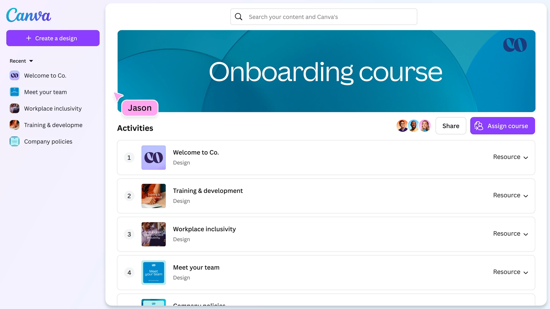 Canva新功能|Canva課程可將Canva設計互動的學習材料。