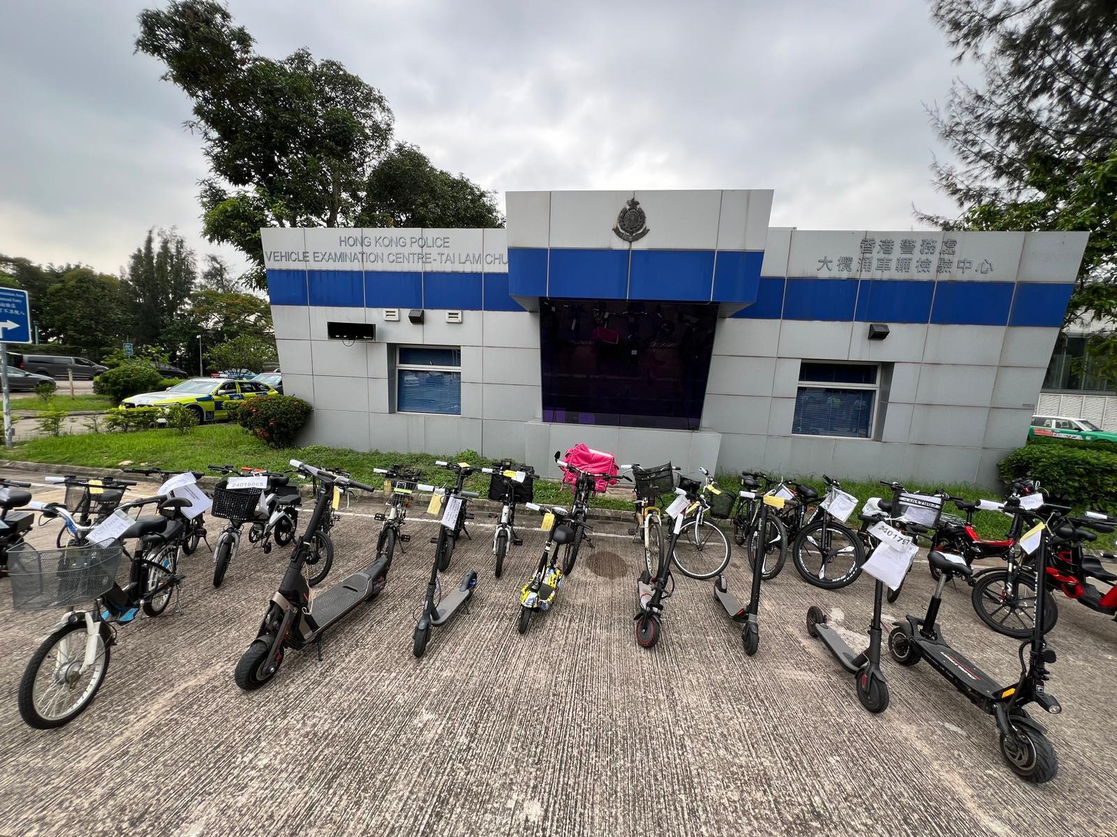 警方在新界多區打擊非法駕駛電動可移動工具,拘捕34人。