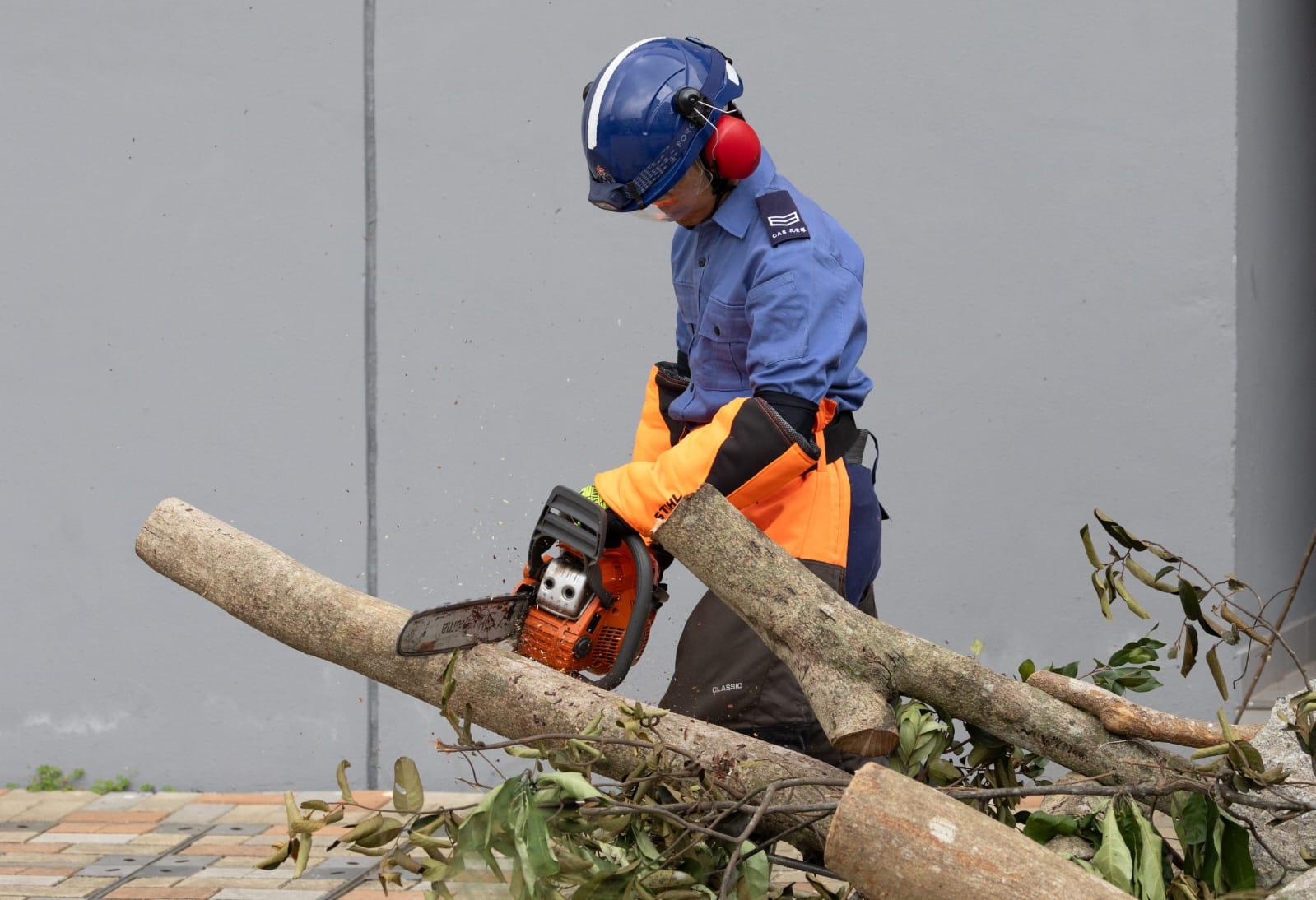 民安隊舉行大型演習。(蘇文傑攝)