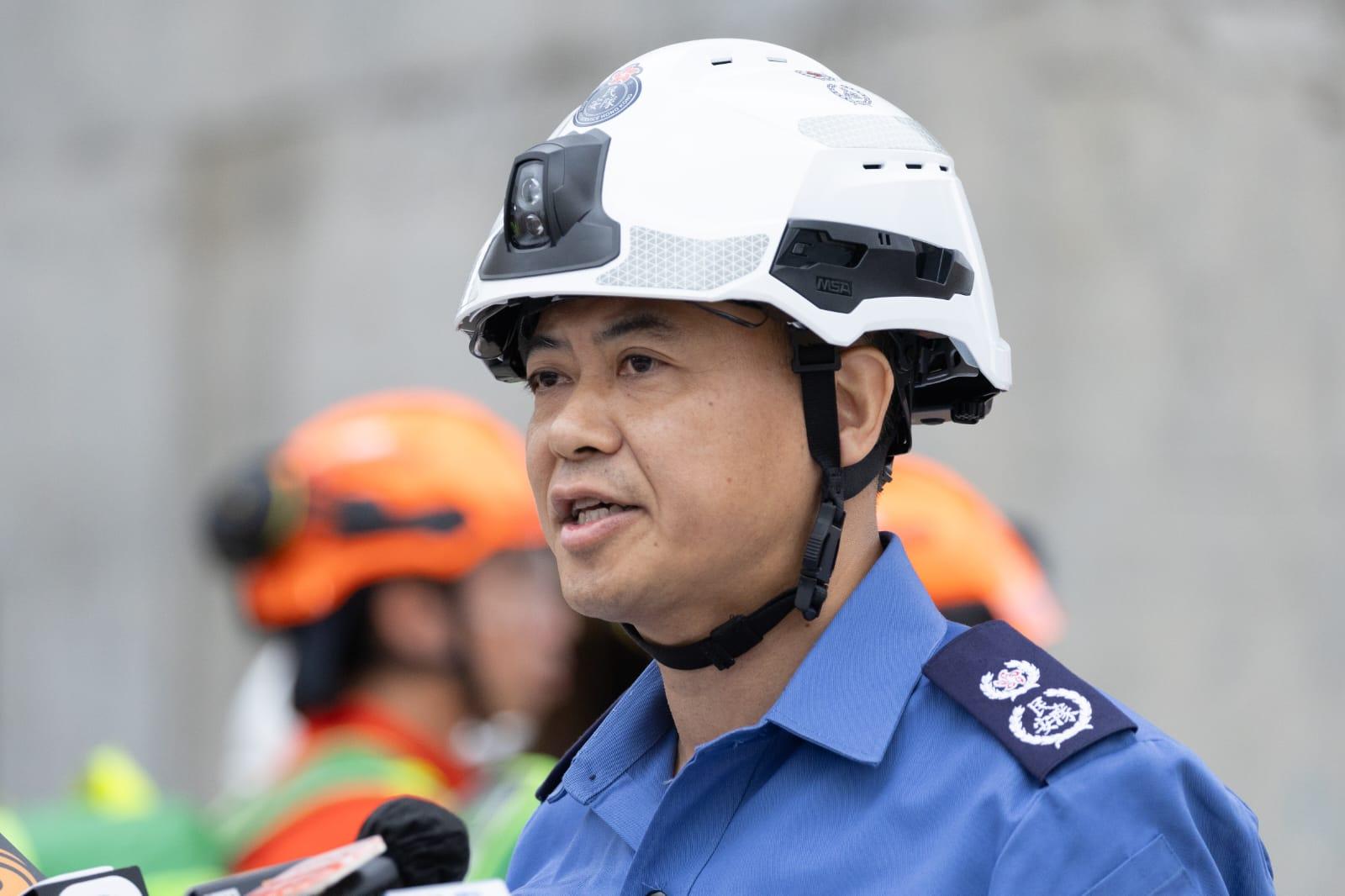 民安隊舉行大型演習。(蘇文傑攝)