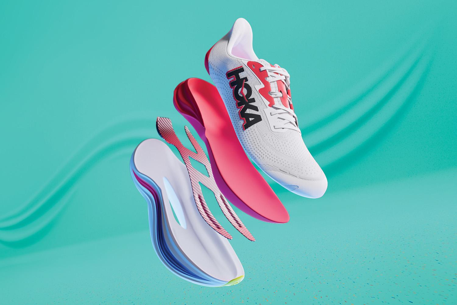 「緩震之王」HOKA SKYWARD X - 以大眾跑者需求出發,兼具緩震Q彈,亦可帶來溫和推進力的活潑腳感,適合碳板新手輕鬆駕馭。