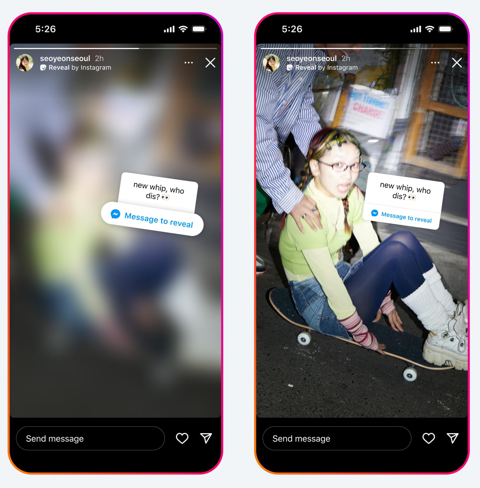 IG新功能|「顯示」(Reveal)功能令Story變得模糊,想睇秘密就要主動DM。