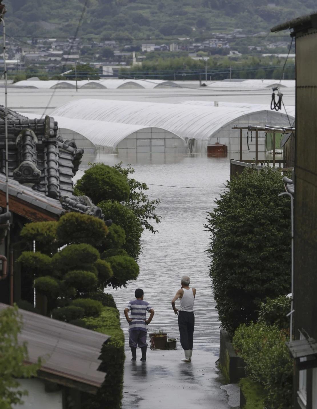 圖為去年7月九州福岡縣降豪雨,久留米市被淹浸。(資料圖片)