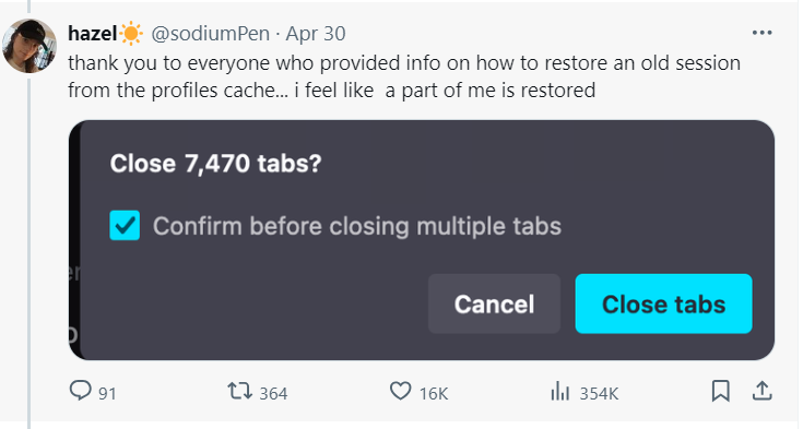 女工程師感謝熱心網友提議,助她重新開到7470個Firefox分頁。