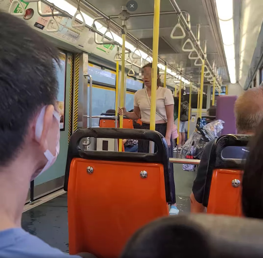 網上熱話|港媽疑於輕鐵掌摑B女 怒嗆勸阻乘客 (@fb香港突發事故報料區/Mini Mimi影片截圖片)