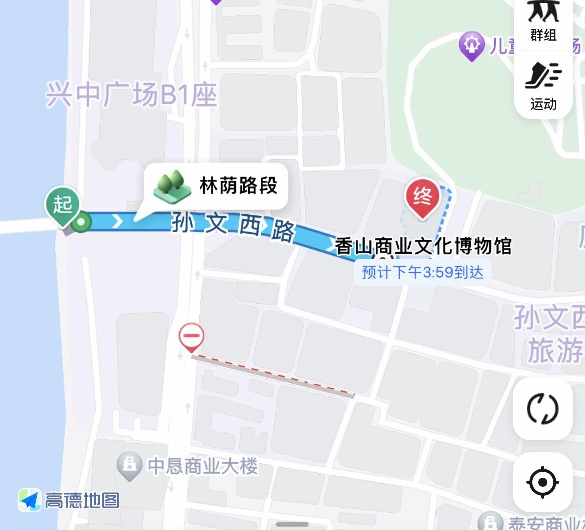 從岐江橋走幾分鐘,便到達香山商業文化博物館。(圖片來源:高德地圖)從岐江橋走幾分鐘,便到達香山商業文化博物館。(圖片來源:高德地圖)