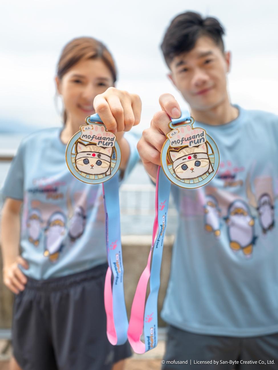 mofusand Run香港,跑手於限時內完成賽事的參加者可獲完賽獎牌。