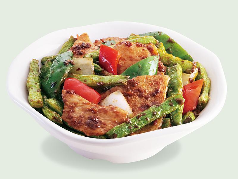 豉蒜尖椒四季豆炒肉片