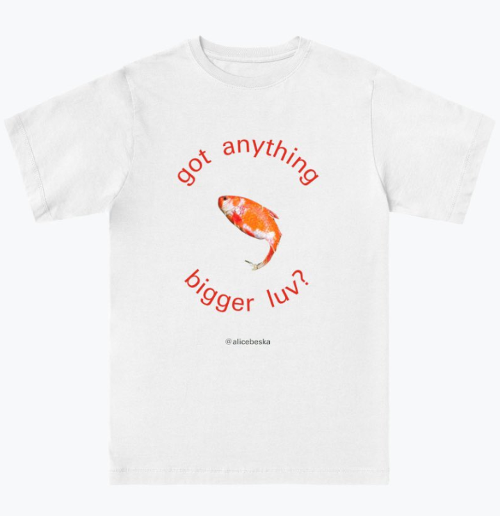 有網民為「金魚Alice」設計商品。(互聯網)