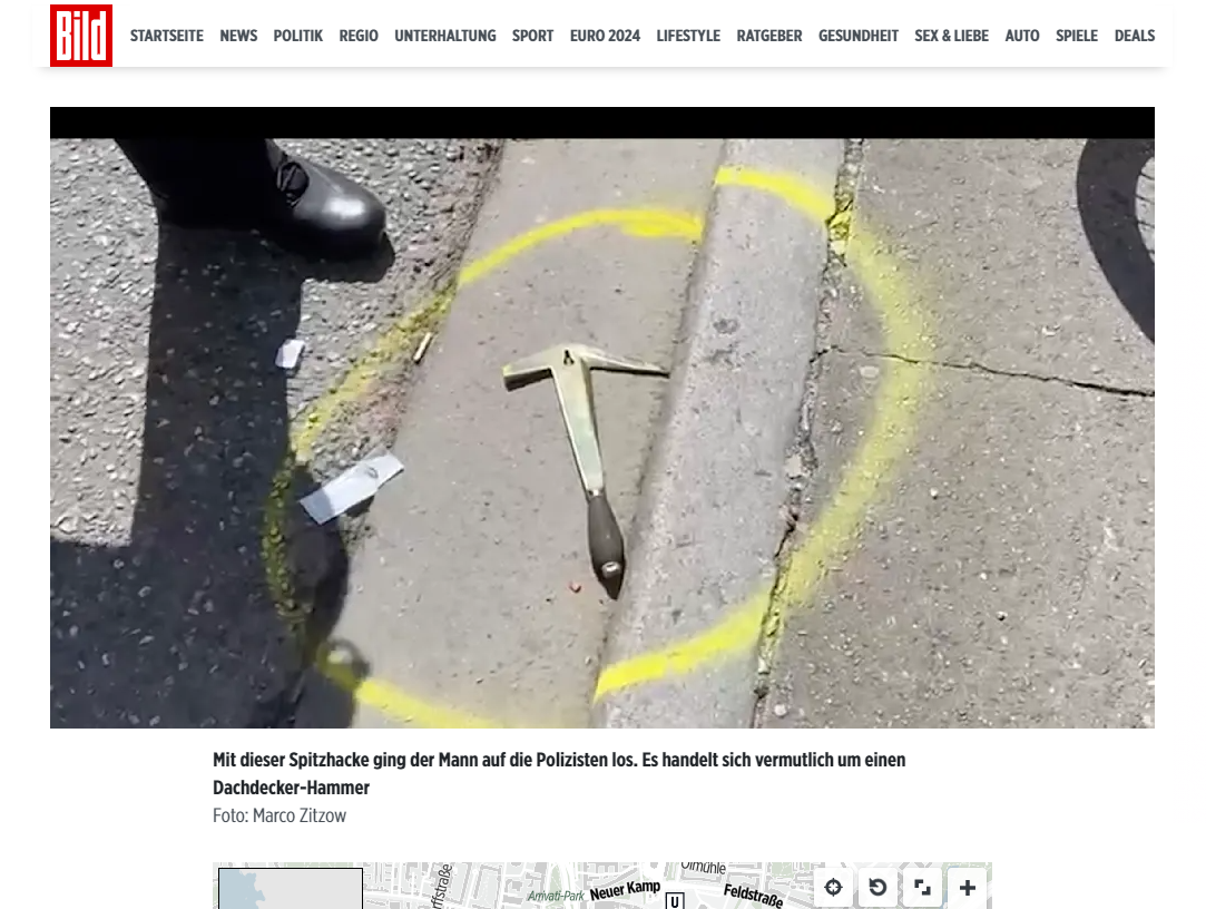 德國《圖片報》網站報道事件。(互聯網)