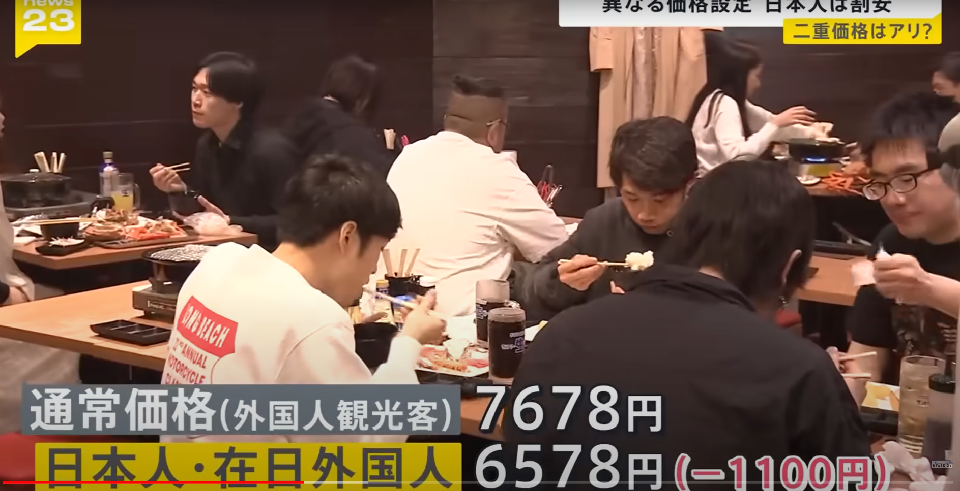 日媒報道,東京有餐廳採取外國遊客與本地人兩種收費制。(互聯網)