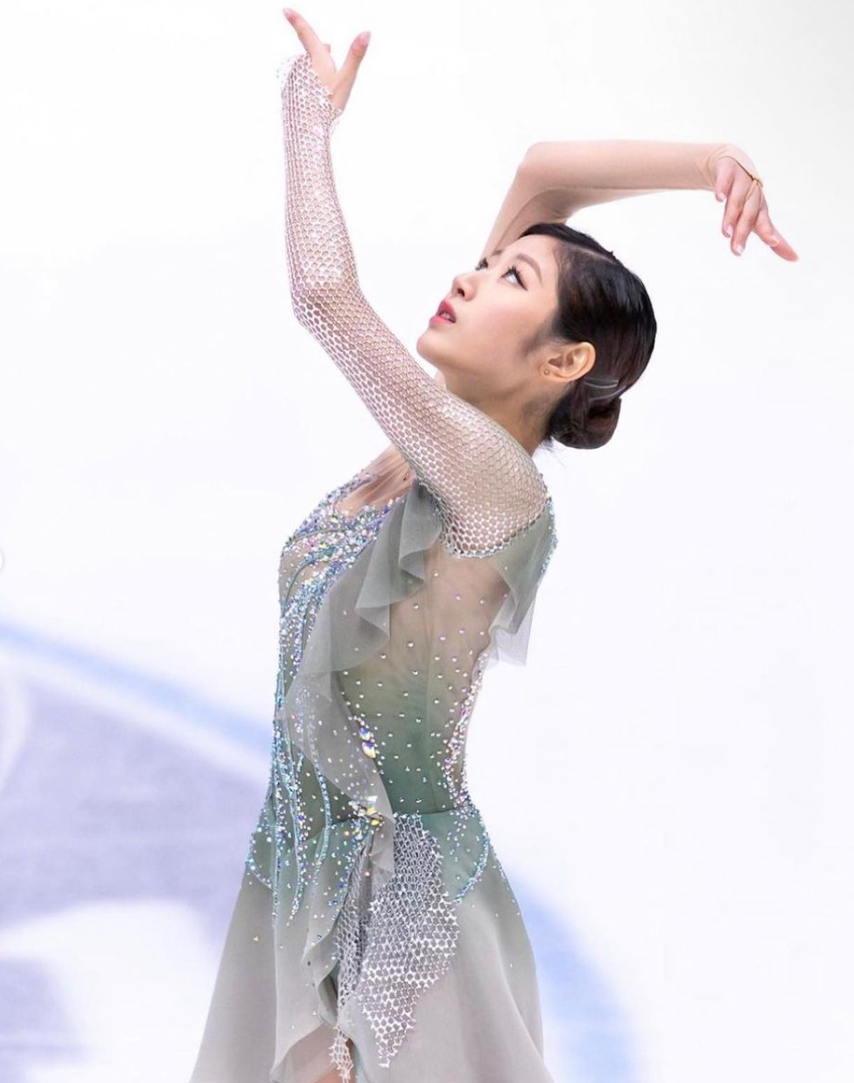 李海仁曾得2023年花滑世錦賽女單銀牌,被譽為「金妍兒接班人」。(IG@happy_haein05)