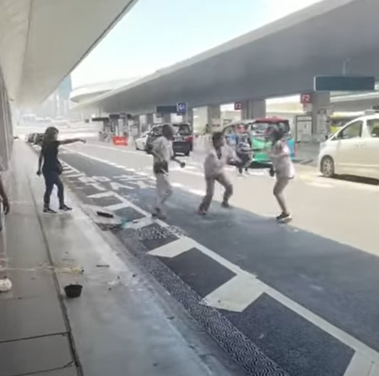 橫琴口岸多人混戰 影片截圖