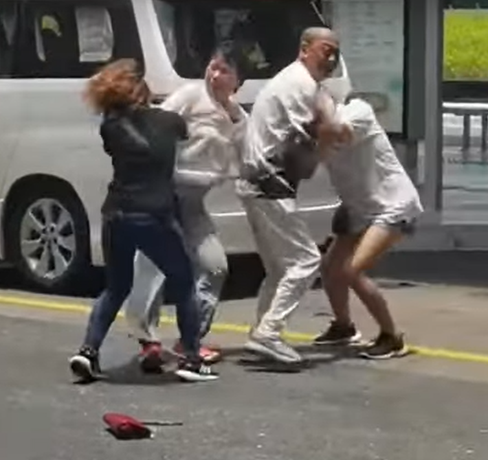 橫琴口岸多人混戰 影片截圖