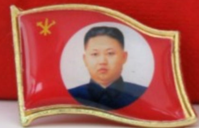 2012年生產的金正恩襟章。(互聯網)