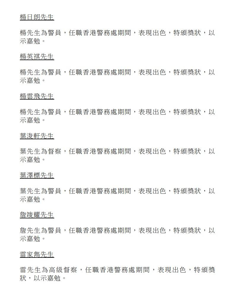 授勳2024|行政長官公共服務獎狀。(政府新聞處)