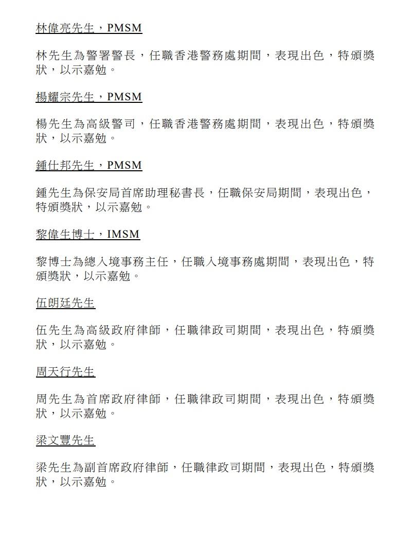 授勳2024|行政長官公共服務獎狀。(政府新聞處)