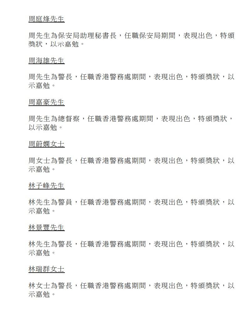 授勳2024|行政長官公共服務獎狀。(政府新聞處)