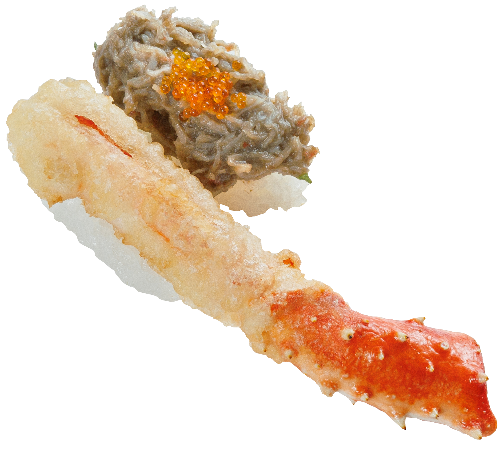 鱈場帝王蟹天婦羅配蟹肉拌蟹膏_48元