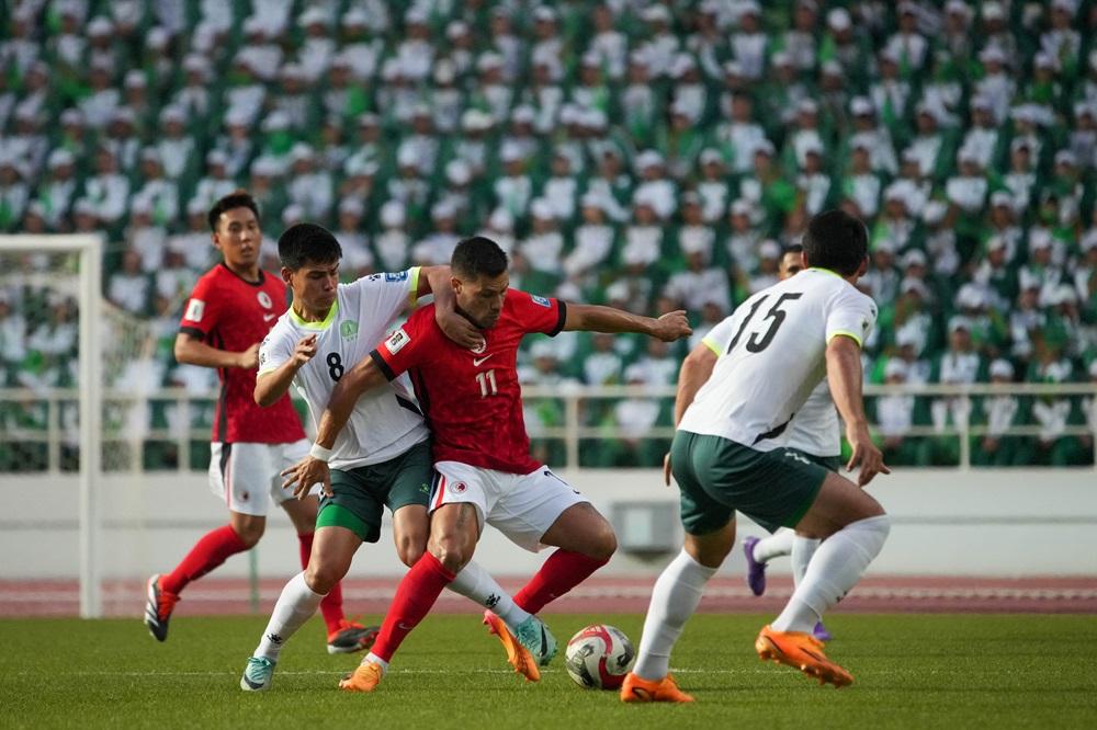 港隊作客土庫曼賽和0:0。(香港足總圖片)