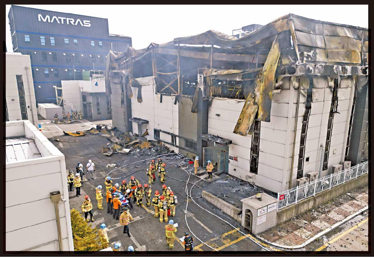 南韓鋰電池廠大火