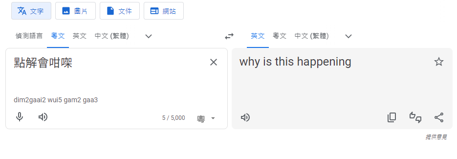 Google翻譯開通支援廣東話,《am730》記者實測並非全部準確。