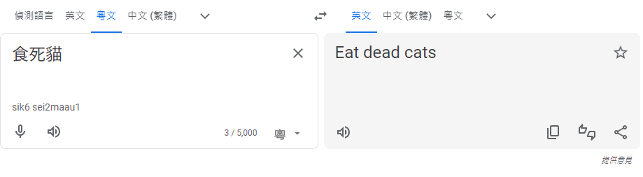 Google翻譯開通支援廣東話,《am730》記者實測並非全部準確。