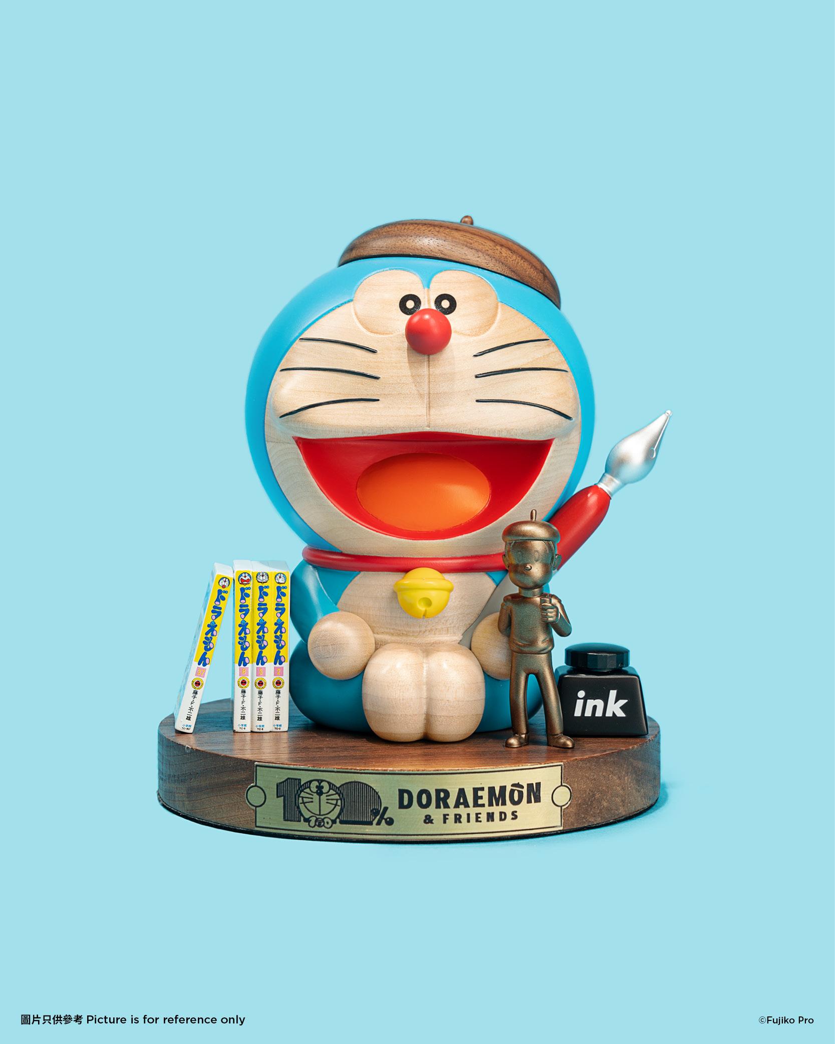 藤子 F 不二雄與多啦A夢原木雕塑 限量500枚 $3,680