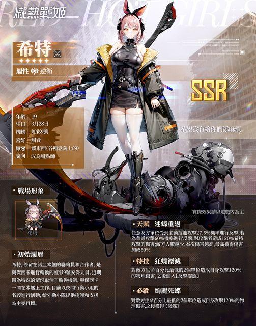 希特,停留在諾亞本艦的聯絡員和合作者,是與潔西卡進行輪換的虹彩9號安保人員。近期因為特殊的情況取消了輪換機制,與潔西卡一同在本艦上工作。目前以夜間行動小組的名義進行活動,給外勤小隊提供掩護和支援為主要目標。