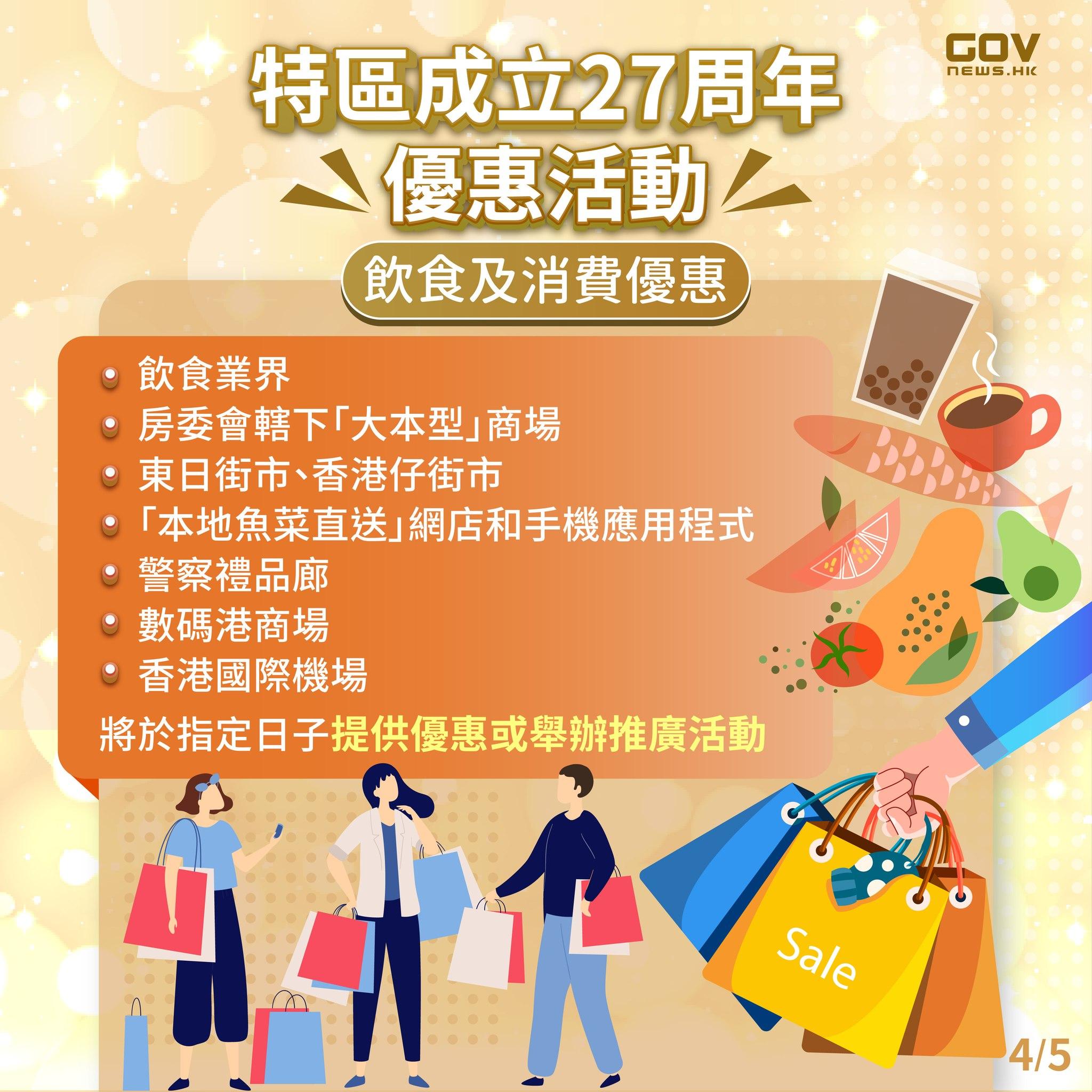 特區成立27周年優惠活動,包括7月1日免費乘搭電車、輕鐵。(添馬台FB)