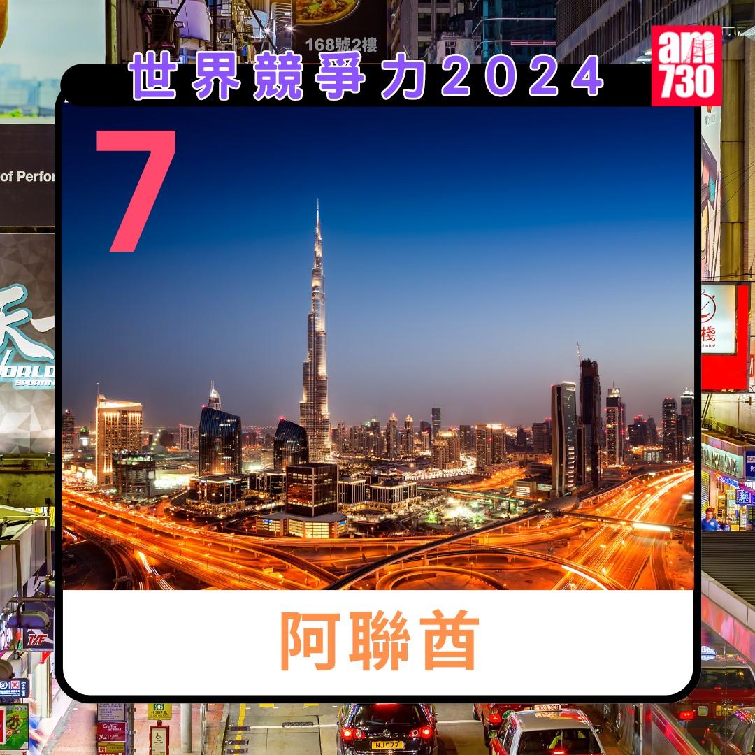 世界競爭力排名 2024|第7名阿聯酋(am730製圖)