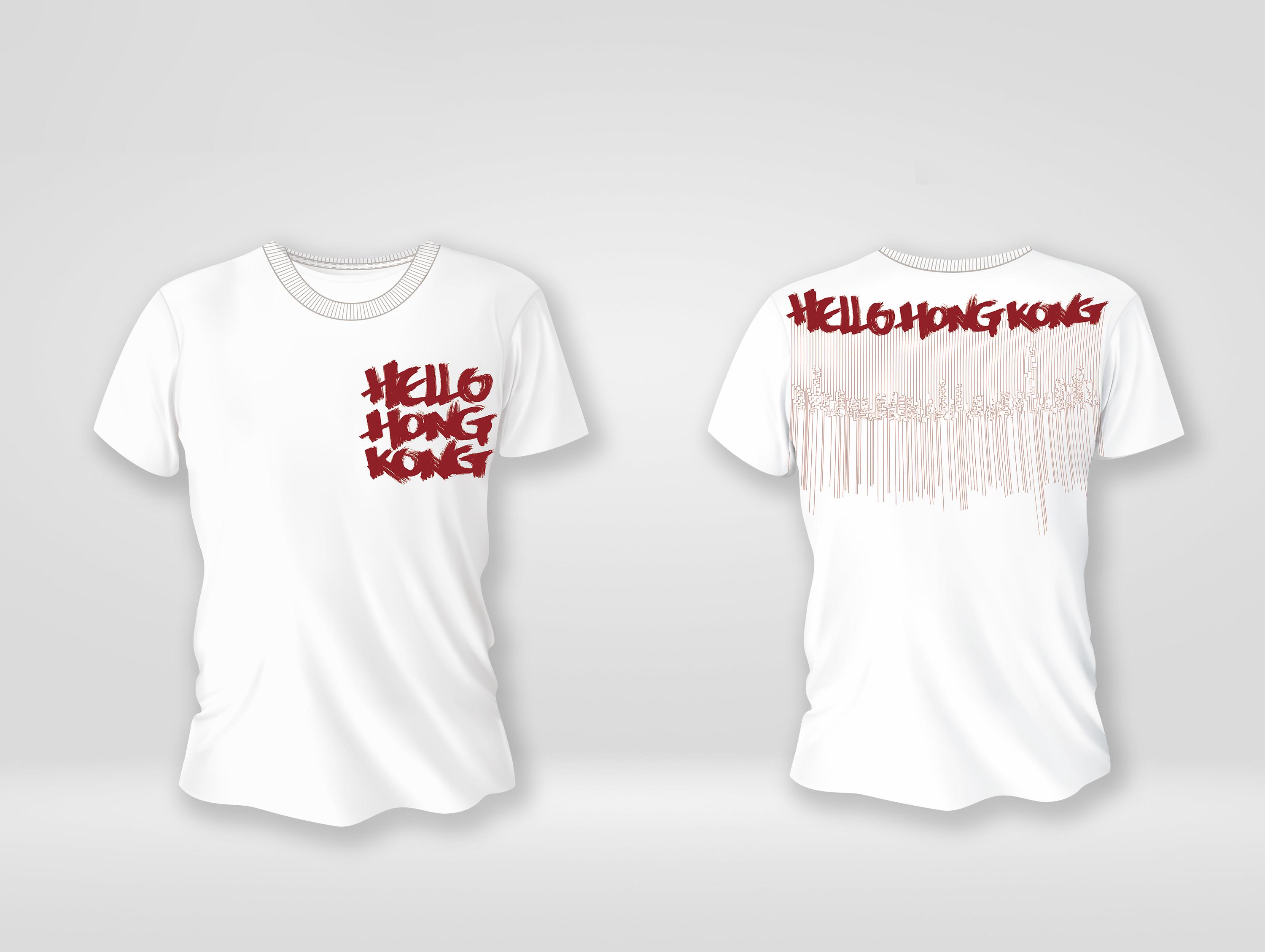 「Hello Hong Kong」限量版T恤 (白紅配色) HK$399