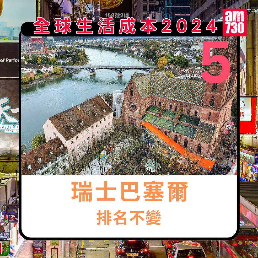 全球生活成本排名2024|第5名:瑞士巴塞爾(am730製圖)